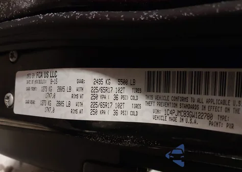 2016 Jeep Cherokee Latitude z USA, uszkodzony, nr VIN 1C4PJMCB3GW122780